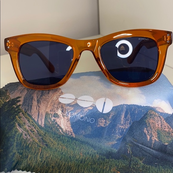 KOMONO sunglasses 🕶 New Allen Tangerine Orange Blue wayfarer - Picture 3 of 13